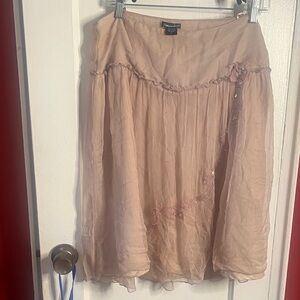 Blush Chiffon type Midi Skirt